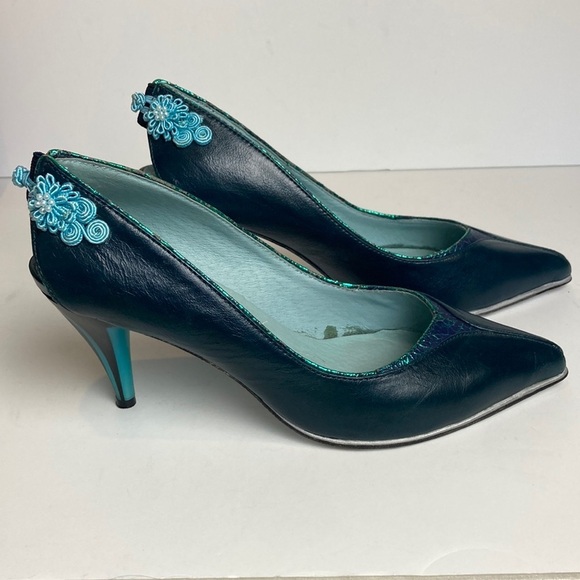 Little Moon Parisian Heels Sz 39 Feminine 50’s  Retro Cosplay Reflective Pin-up - Picture 1 of 16